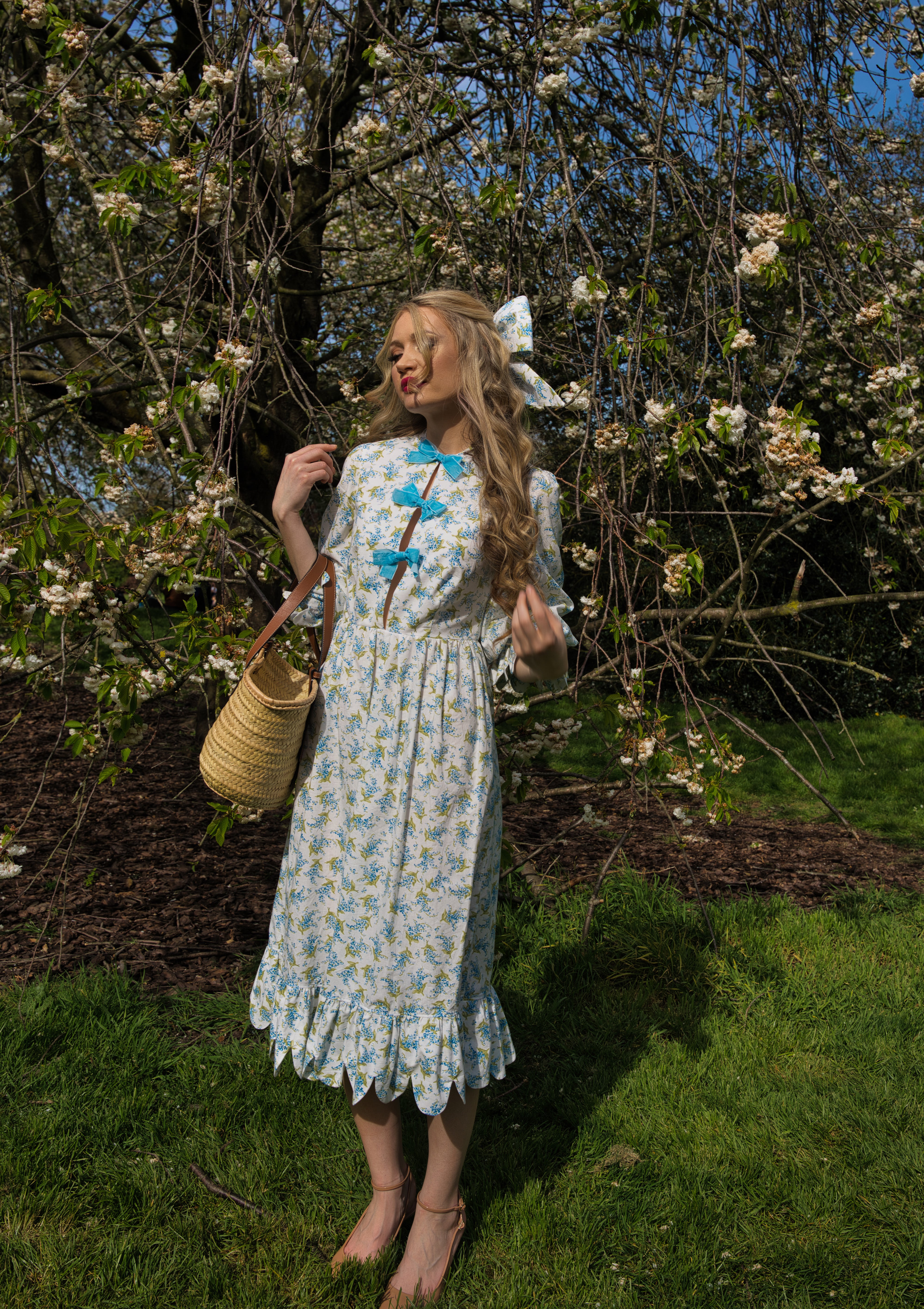Alice Midi Dress (Sky Lilies) - Final Sale