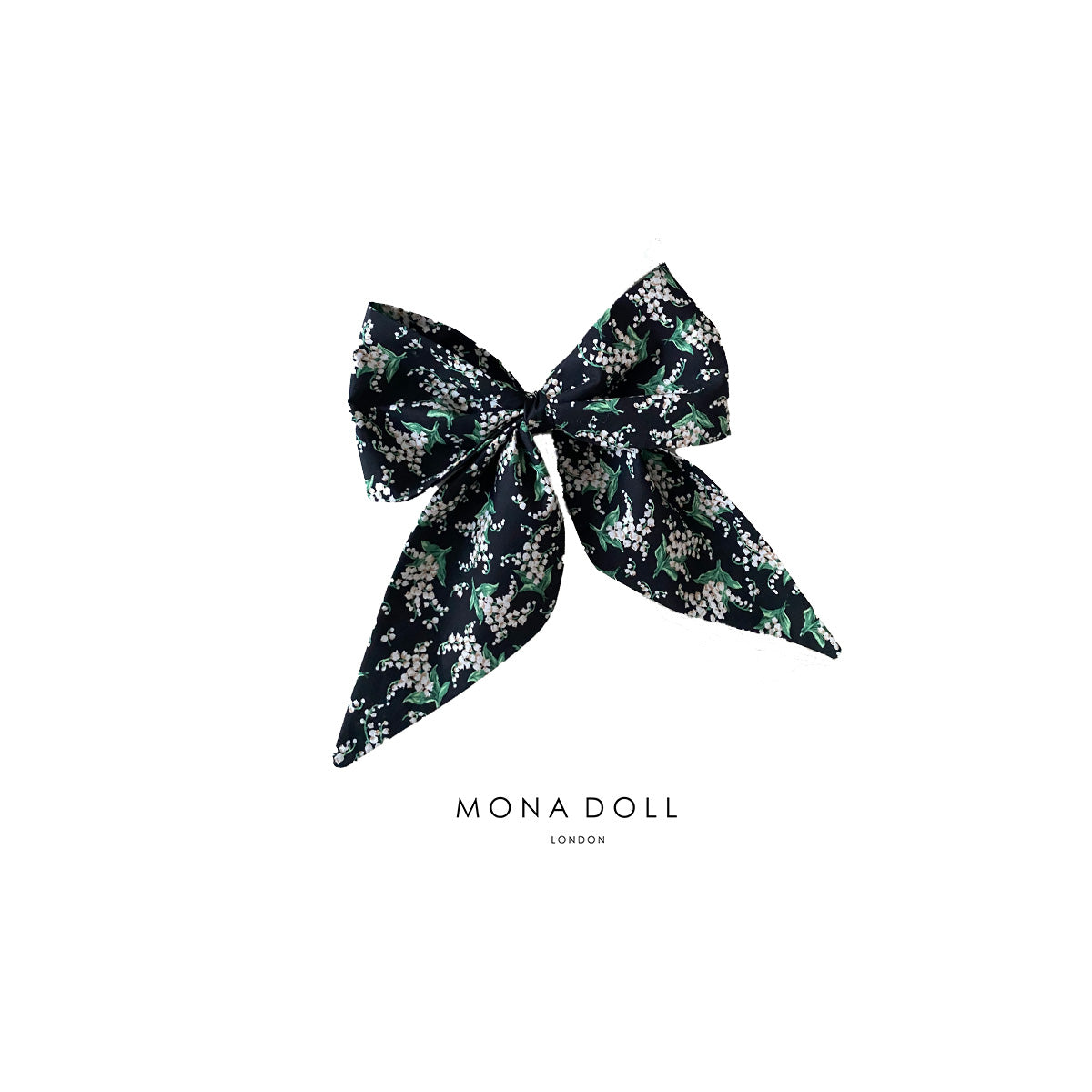 Large Bow Hairclip (Lilies at Night) - Final Sale