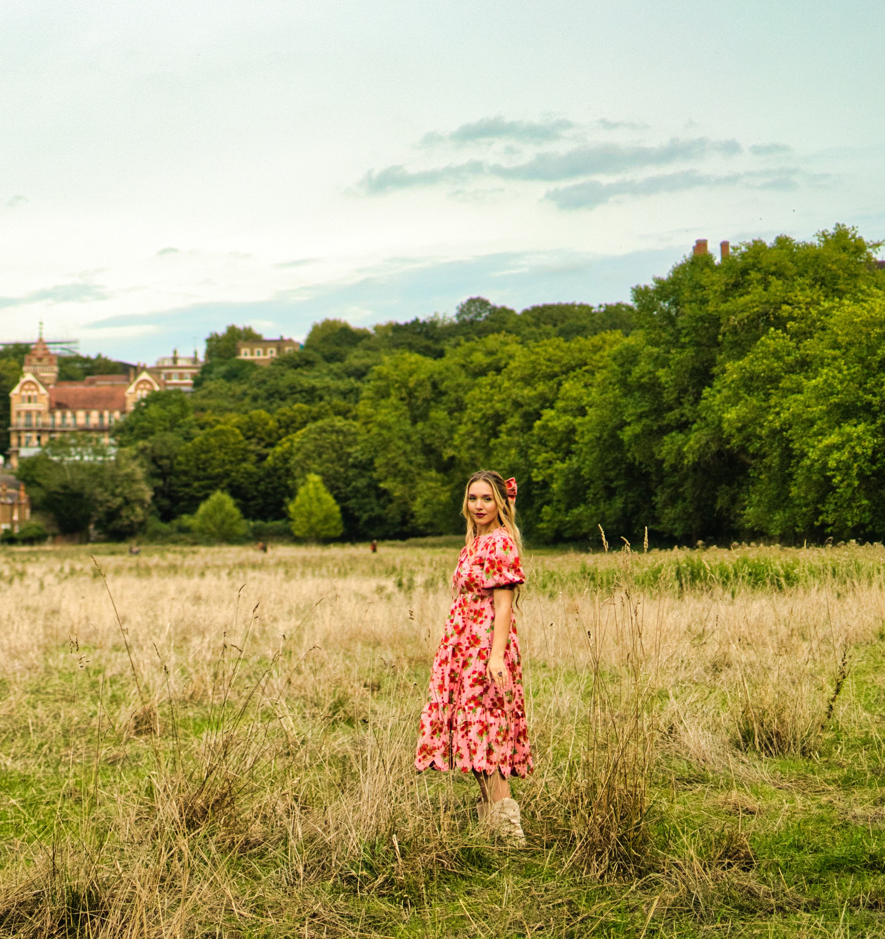 Emma midi dress (Rose Royal print) - Sale
