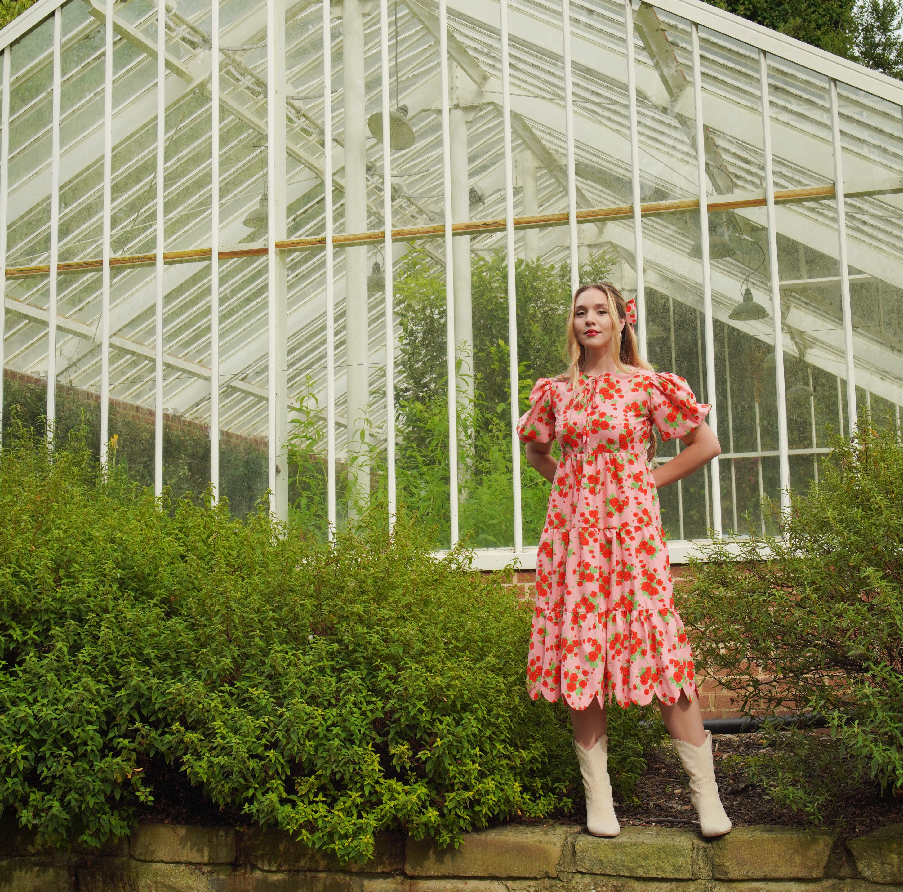 Emma midi dress (Rose Royal print) - Sale