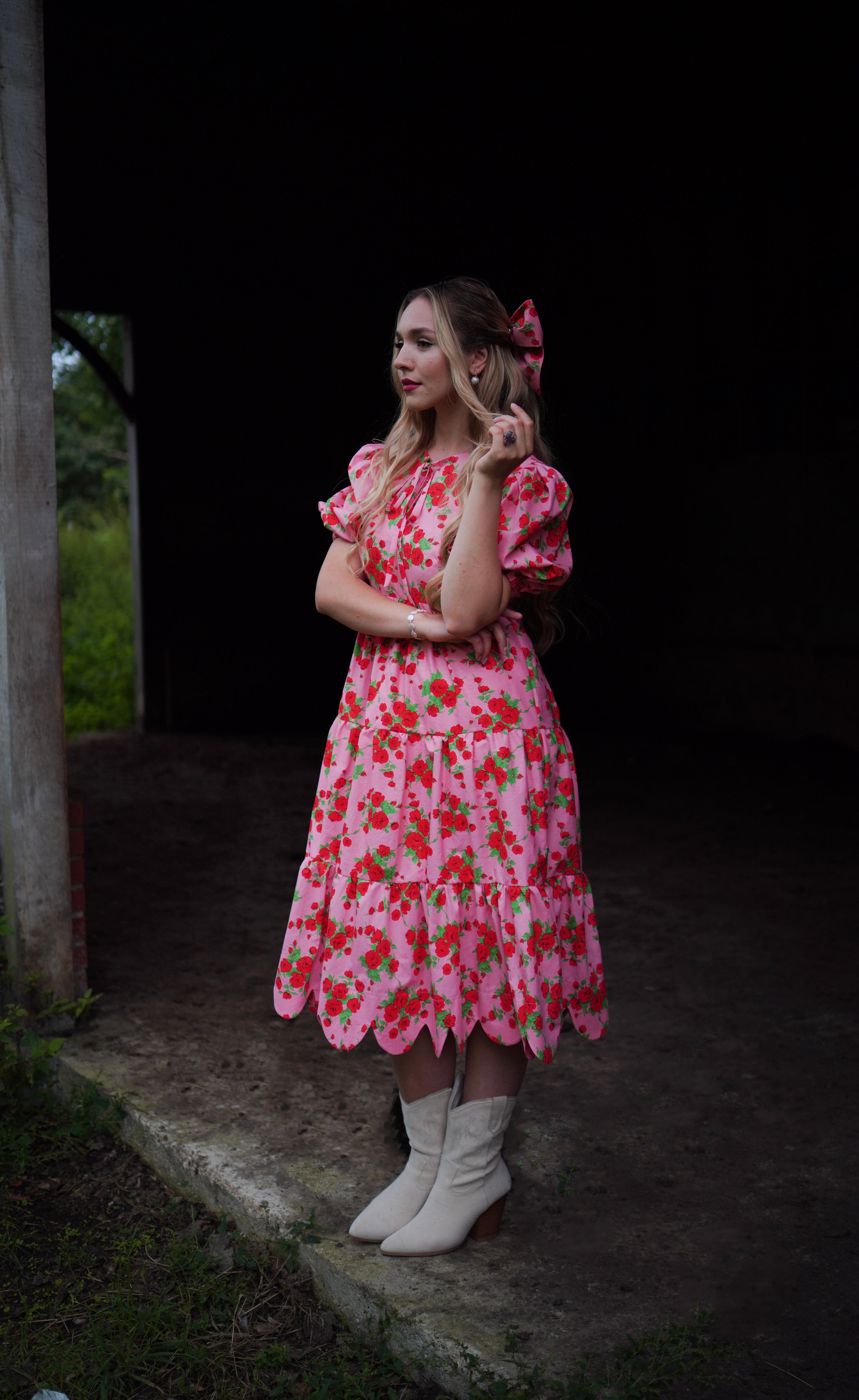 Emma midi dress (Rose Royal print) - Sale