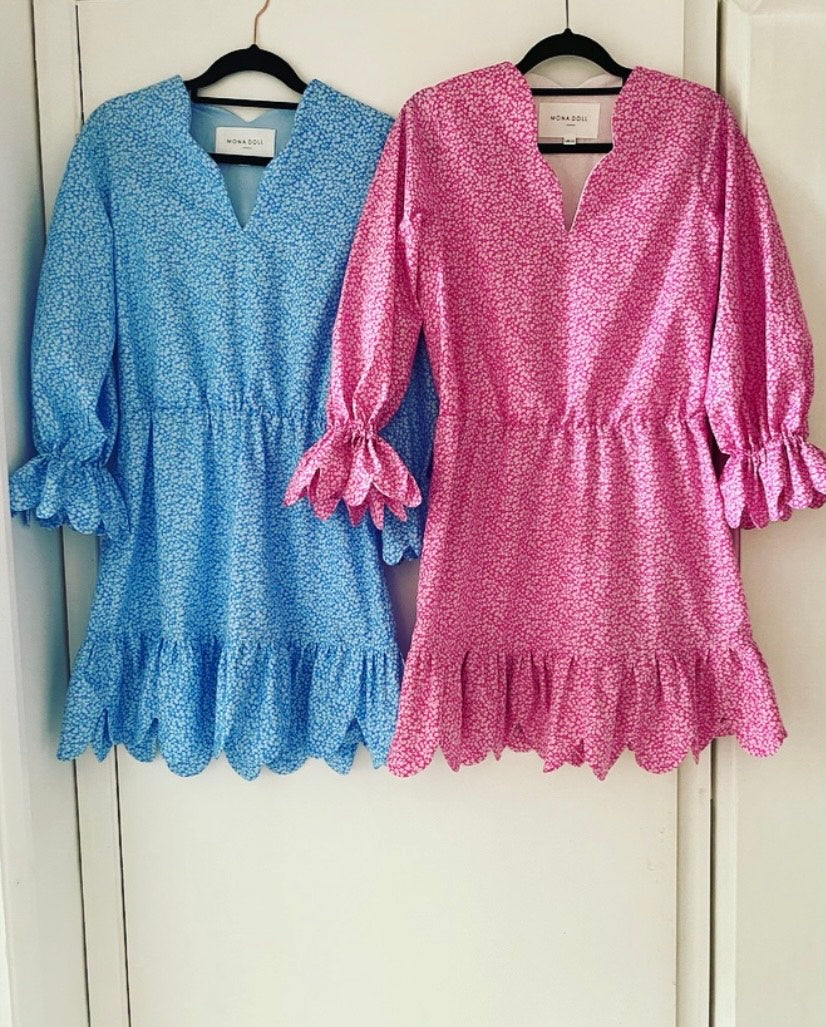 Evelyn Mini pink print, - Final Sale