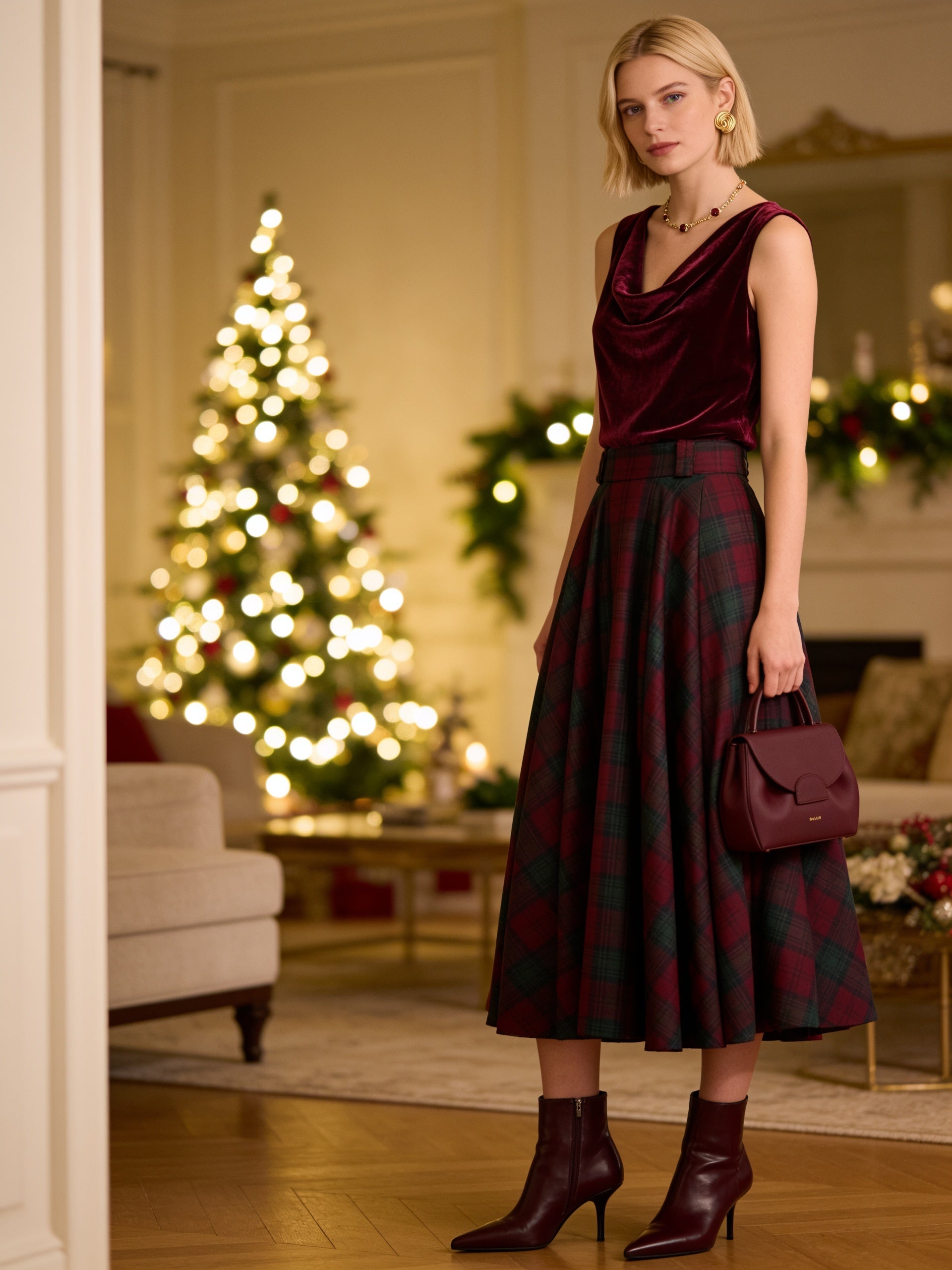 Burgundy velvet top - sleeveless top