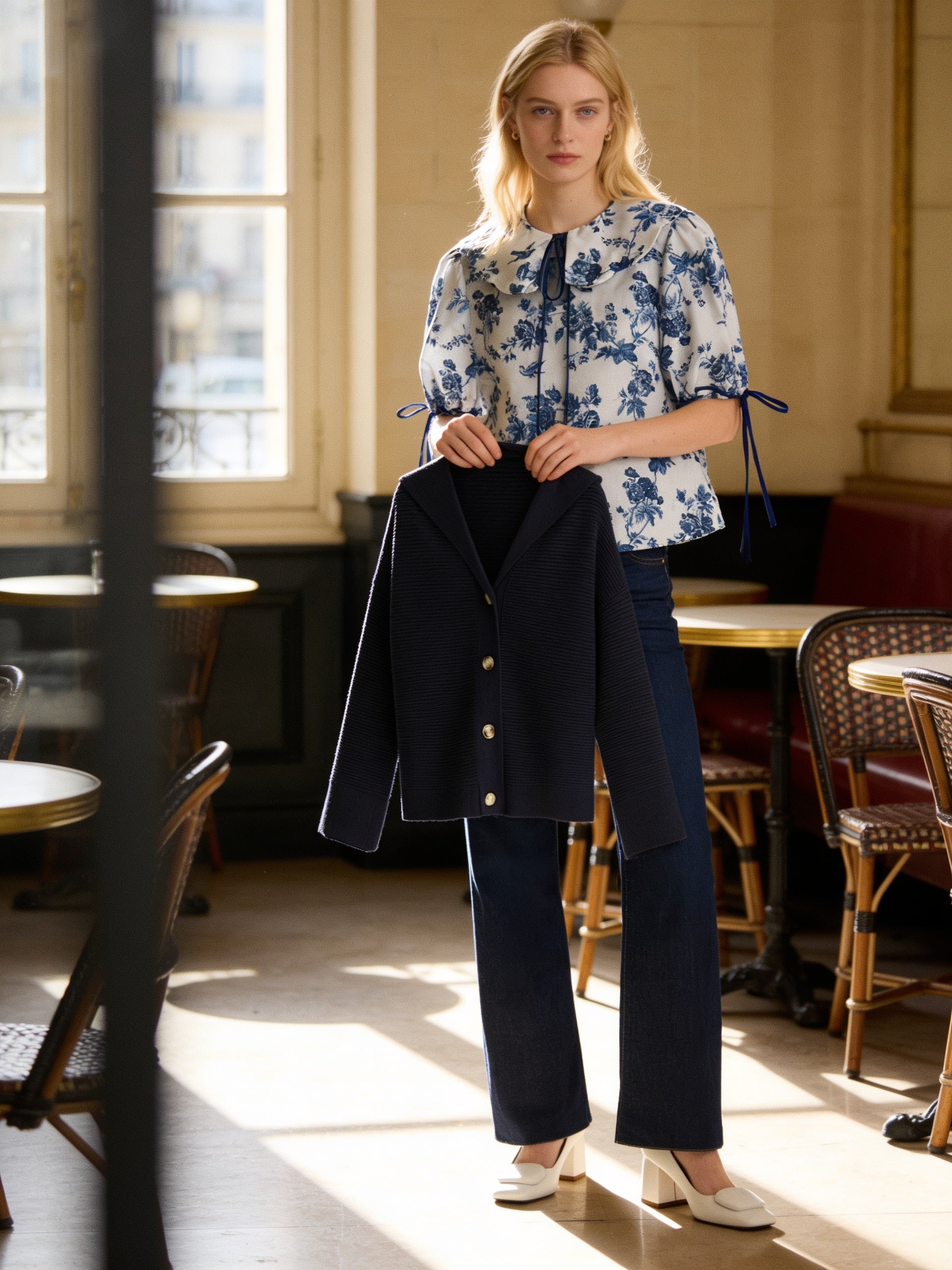 Molly Blouse - Porcelain floral