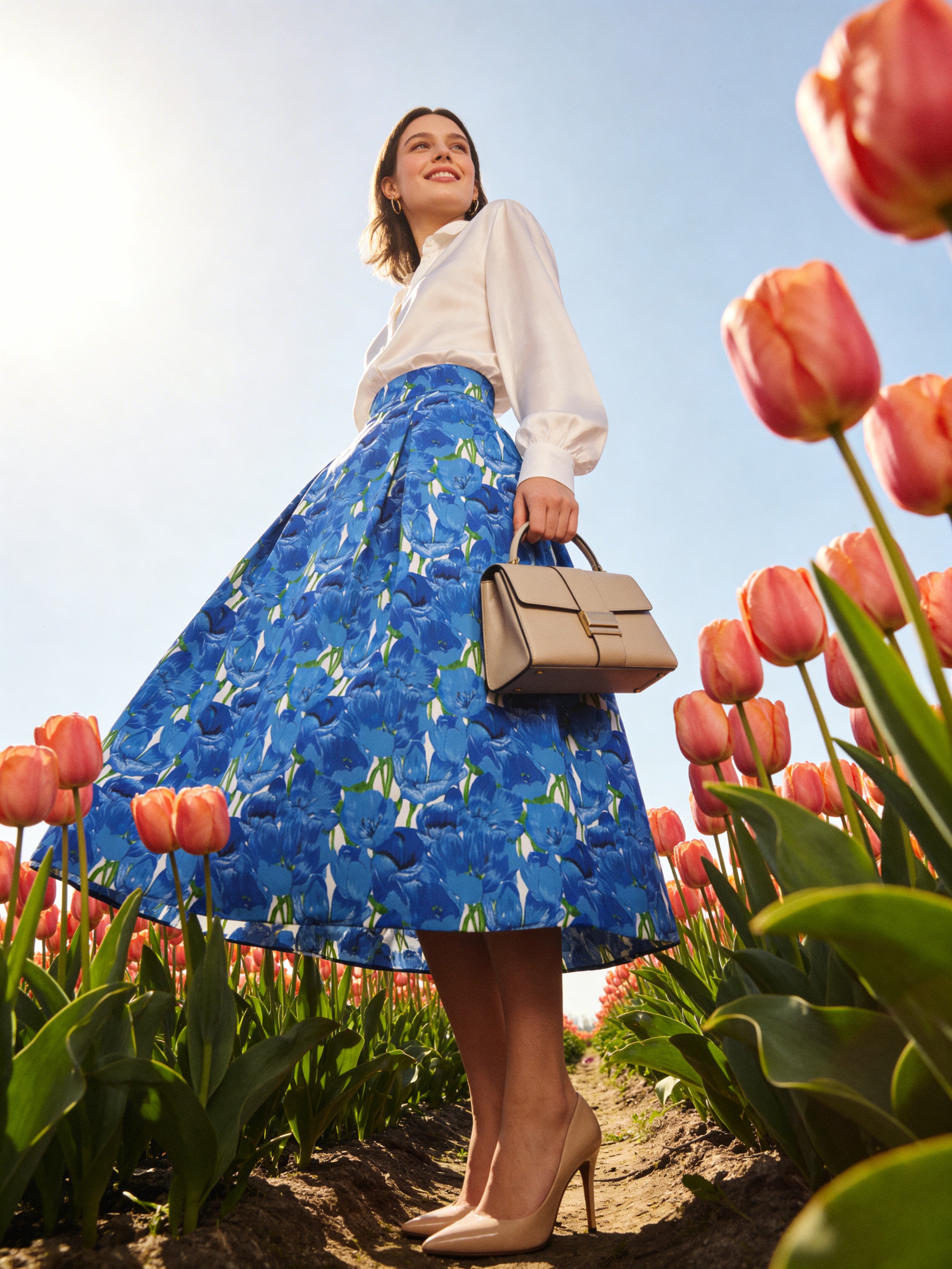 Annabelle midi skirt  (cobalt blue tulip)