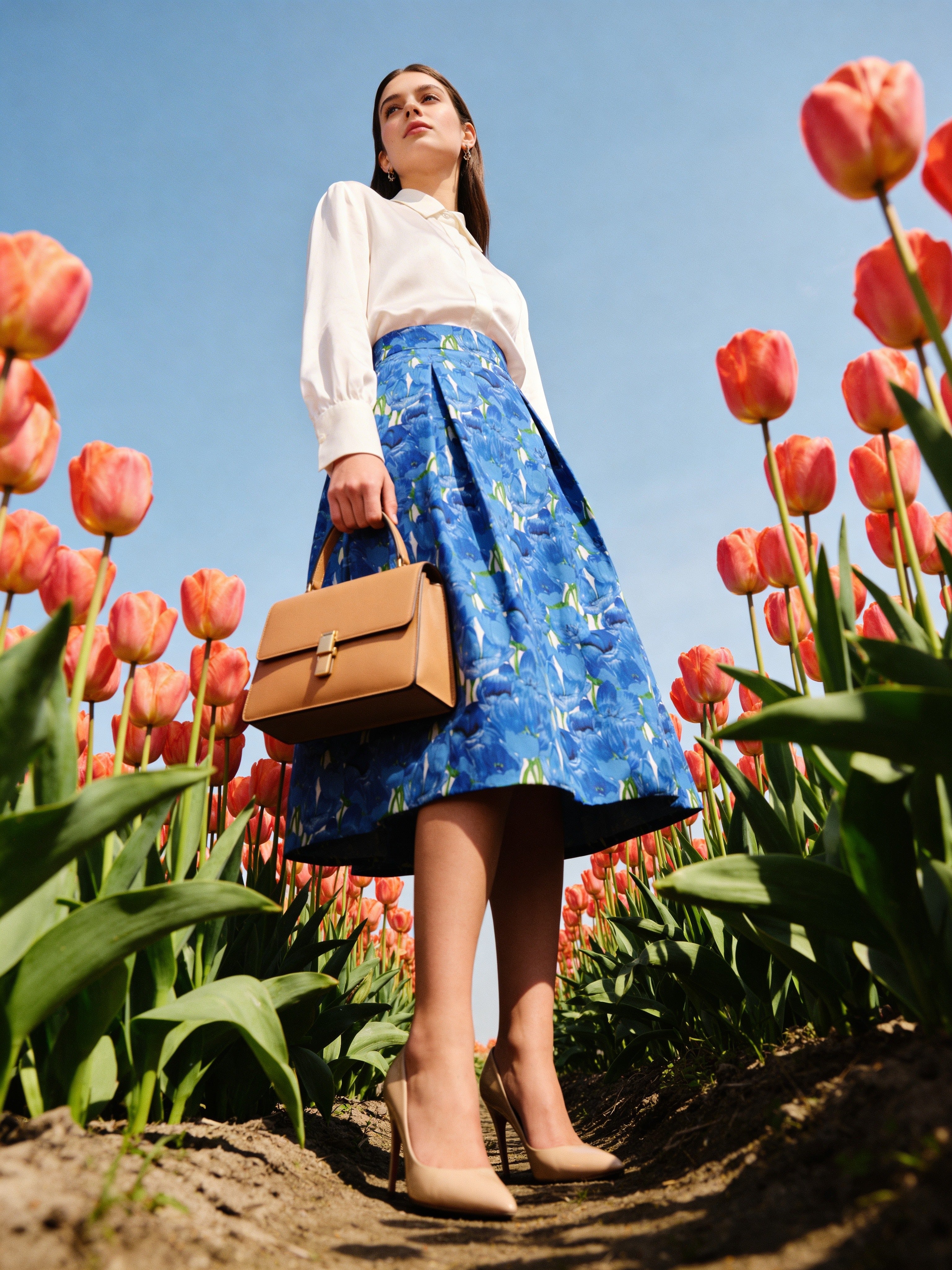 Annabelle midi skirt  (cobalt blue tulip)