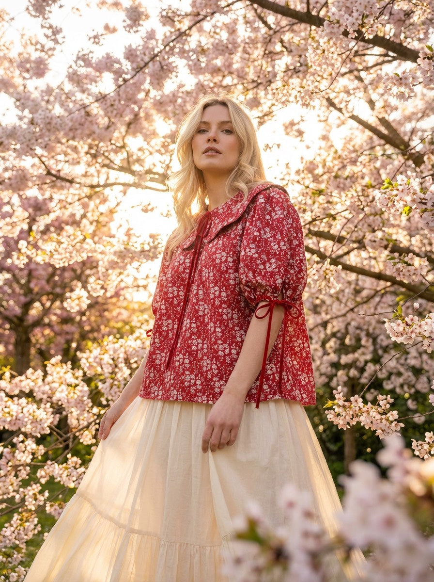 Molly Blouse (Berry Red)