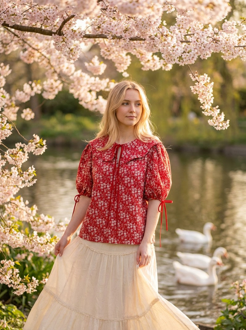 Molly Blouse (Berry Red)