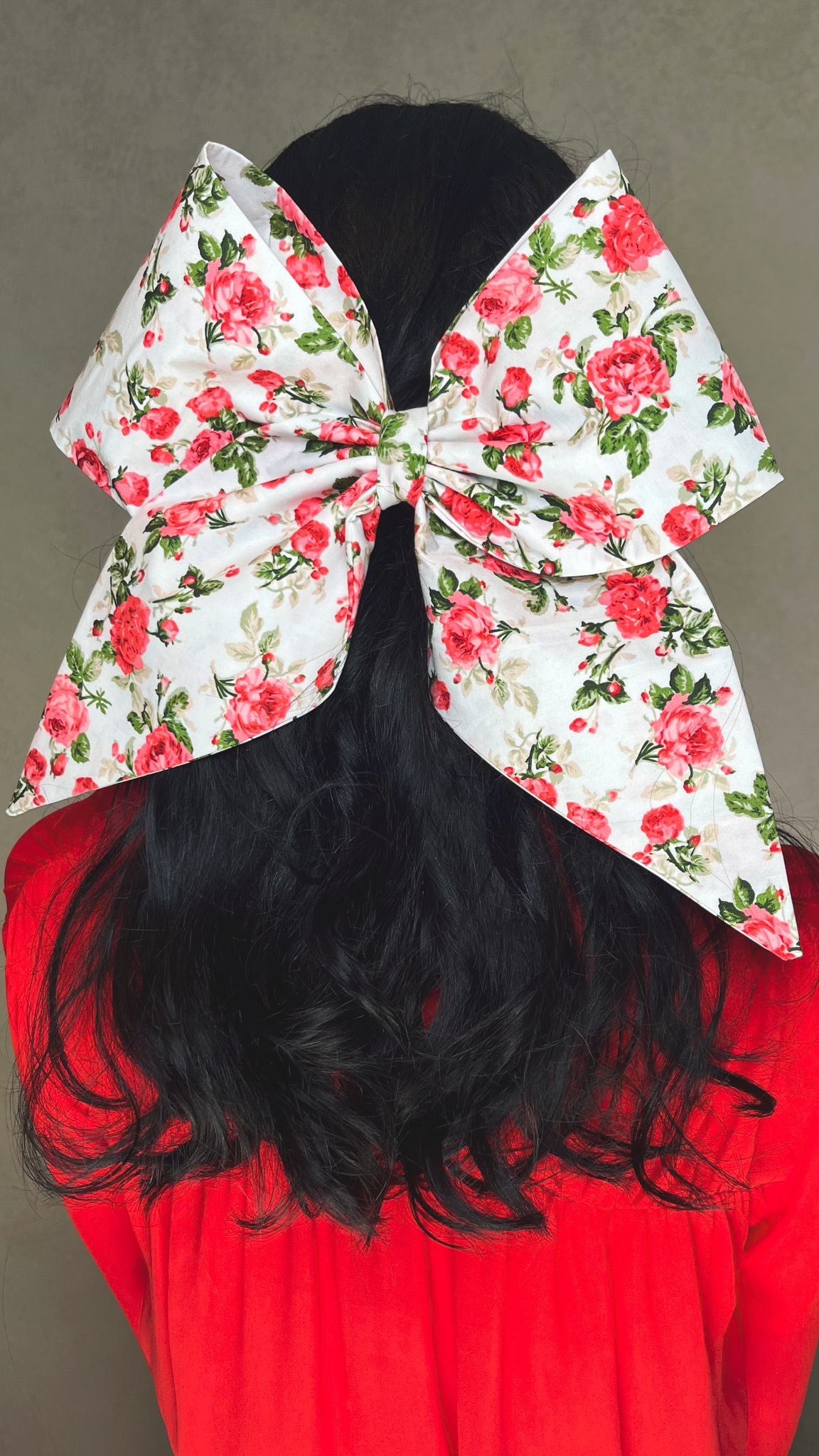 Large Bow Hairclip (English Garden)