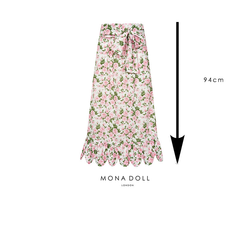 Grace Midi Skirt (Pink Rose Kiss)